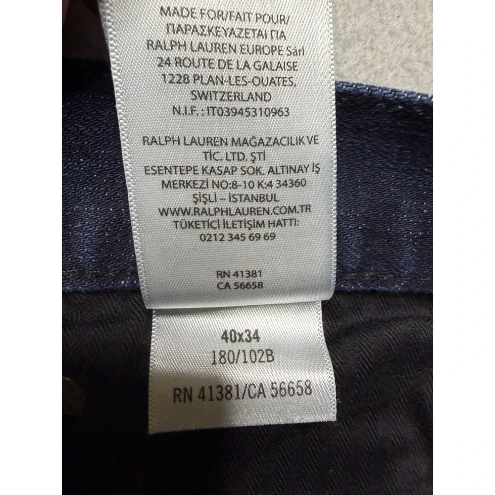 Polo‎ Ralph Lauren Jeans Mens 40x34 Blue Varick Slim Straight Stretch Indigo